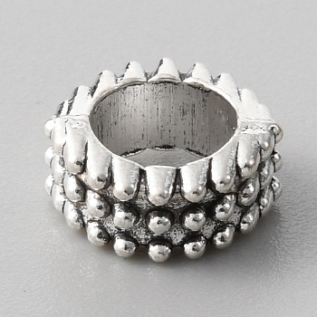 Alloy European Beads, Large Hole Beads, Column, Antique Silver, 10.5x5mm, Hole: 6.7mm
