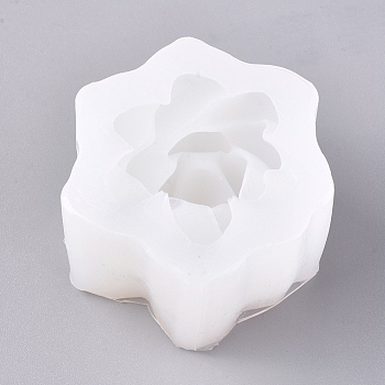 Silicone Molds, Resin Casting Molds, For UV Resin, Epoxy Resin Jewelry Making, Flower, White, 56x56x38mm, Inner Diameter: 43x43mm