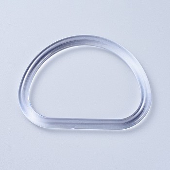 D Shape Plastic Replacement Handles, for Bag Handles Replacement Accessories, Clear, 89.5x122.5x10mm, Hole: 69x103mm