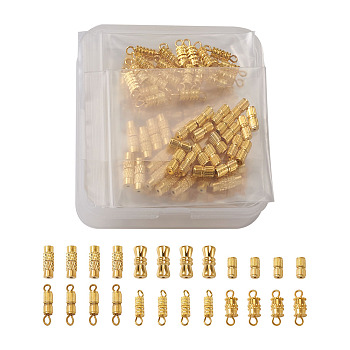 PandaHall Jewelry Brass Screw Clasps, Golden, 120sets/box