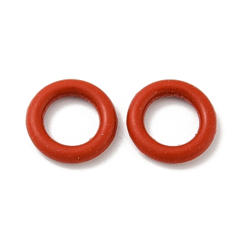 Rubber O Ring Connectors, Linking Ring, Indian Red, 16x3mm, Inner Diameter: 10mm