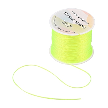Flat Elastic Crystal String, Elastic Beading Thread, for Stretch Bracelet Making, Green Yellow, 0.8mm, about 65.61 yards(60m)/roll