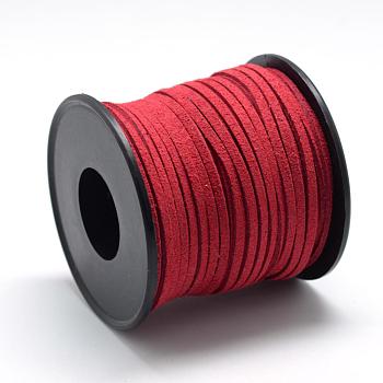 Faux Suede Cords, Faux Suede Lace, FireBrick, 2.7x1.5mm, about 27.34 yards(25m)/roll