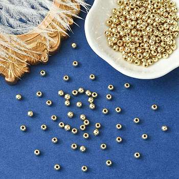 CCB Plastic Beads, for DIY Jewelry Making, Round, Golden, 4mm