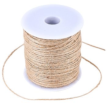 1 Roll Jute Cord, Jute String, Jute Twine, for Jewelry Making, Tan, 2mm, about 109.36 yards(100m)/roll