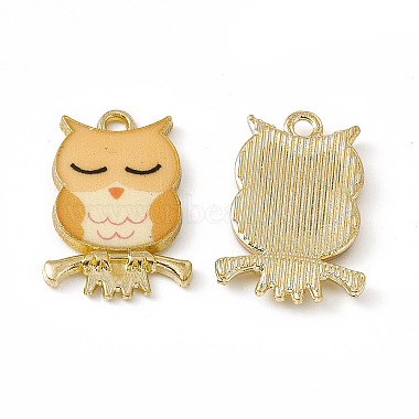 Golden Sandy Brown Owl Alloy Pendants