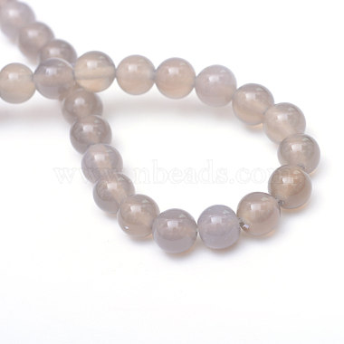 Round Natural Grey Agate Bead Strands(X-G-R345-6mm-07)-3