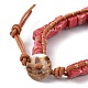 Bracelets de perles de jaspe de jaspe de sédiments de mer / régalite naturelles(BJEW-H536-08B)-2