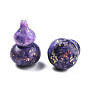 Natural Quartz Display Decorations, with Natural Opal Powder, Dyed & Heated, Gourd, Feng Shui Ornaments for Wealth, Luck, Blue Violet, 40.5x27mm