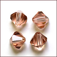 Imitation Austrian Crystal Beads, Grade AAA, Faceted, Bicone, PeachPuff, 10x9~10mm, Hole: 0.9~1.6mm(SWAR-F022-10x10mm-362)