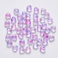Imitation Jade Glass Beads, Heart, Violet, 6x6x4mm, Hole: 0.7mm(GLAA-R211-02-A03)