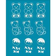 Silk Screen Printing Stencil, for Painting on Wood, DIY Decoration T-Shirt Fabric, Bear Pattern, 100x127mm(DIY-WH0341-279)