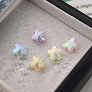 Opaque Acrylic Beads, AB Color Plated, Star, Mixed Color, 11.4x11.8x7.7mm, Hole: 3mm(OACR-H038-06)