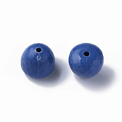 Opaque Acrylic Beads, Faceted, Teardrop, Royal Blue, 15x14.5mm, Hole: 2mm, about 243pcs/500g(MACR-S373-10A-A16)