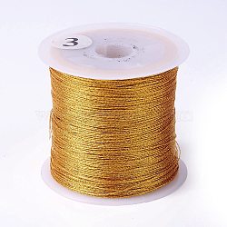 3 hilo metálico de capas, para hacer joyas y bordar, ronda, vara de oro, 0.2 mm, aproximadamente 109.36 yardas (100 m) / rollo(OCOR-G012-01A-01)