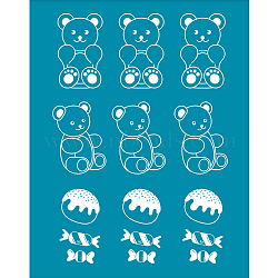 Silk Screen Printing Stencil, for Painting on Wood, DIY Decoration T-Shirt Fabric, Bear Pattern, 100x127mm(DIY-WH0341-279)