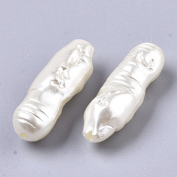 ABS Imitation Pearl Acrylic Beads, Floral White, 23x8x7mm, Hole: 1.2mm, about 670pcs/500g