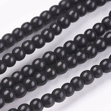 6mm Black Round Synthetic Turquoise Beads