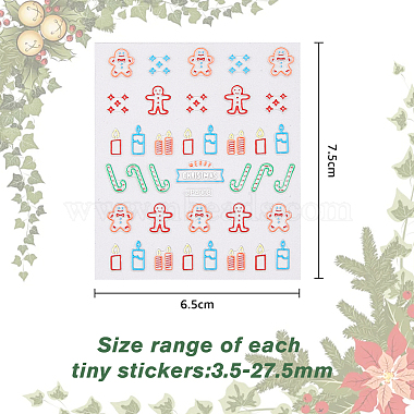 7 Sheets 7 Styles PET Christmas Nail Art Stickers(DIY-FH0005-74)-2