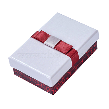 Kraft Cotton Filled Rectangle Cardboard Jewelry Set Boxes with Bowknot(CBOX-N006-03)-3