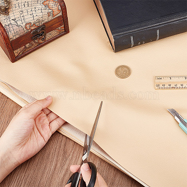 Lichee Pattern PU Leather Fabric Sheet(DIY-WH0304-586C)-3
