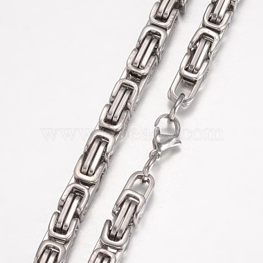 201 Stainless Steel Byzantine Chain Bracelets(X-BJEW-K134-01P-6mm)-2