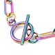 Unisex PVD Vacuum Plating 304 Stainless Steel Paperclip Chain Bracelets(BJEW-H541-03A-MC)-2