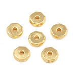 Brass Beads, Octagon, Rack Plating, Long-Lasting Plated, Lead Free & Cadmium Free, Real 18K Gold Plated, 5.5x1.5mm, Hole: 1.4mm(KK-CBA78C7-29B-G)