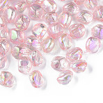 Transparent Acrylic Beads, AB Color Plated, Nuggets, Pink, 10.5x10x8mm, Hole: 1.6mm, about 1200pcs/500g(MACR-S373-131-C05)