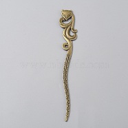 Tibetan Style Zinc Alloy Bookmark Findings, Fox, Antique Bronze, 155x24x4mm(AJEW-WH0413-61)