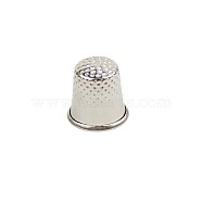 Metal Sewing Thimble Finger Protector, Finger Thimble Protector Shield Pin Needles Partner for DIY Crafts Tools, Platinum, 1.7x1.7cm(PURS-PW0003-063P)