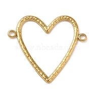 304 Stainless Steel Connector Charms, Heart Links, Real 18K Gold Plated, 19x22x1mm, Hole: 1.5mm(STAS-Q252-33G)