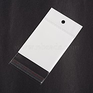 Rectangle Cellophane Bags, White, 12x6.1cm, Unilateral Thickness: 0.1mm, Inner Measure: 7.2x6.1cm, Hole: 6mm(OPC-F001-03D)