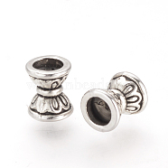 Tibetan Style Alloy Beads, Cadmium Free & Nickel Free & Lead Free, Bicone, Antique Silver, 6.5x5.5x5.5mm, Hole: 2mm, about 3220pcs/1000g(TIBE-Q070-02AS-NR)