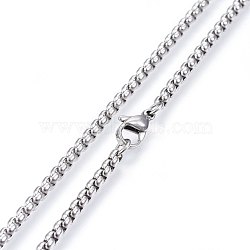 304 Stainless Steel Rolo Chain Necklaces, with Lobster Claw Clasps, Stainless Steel Color, 31.5 inch(80cm)(NJEW-L047-02A-P)
