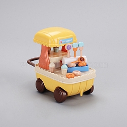 Plastic Truck Miniature Ornaments, Micro Landscape Dollhouse Accessories, Ice Cream Cart, Colorful, Package Size: 135x70x125mm(PW-WG6789A-01)