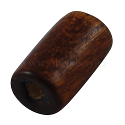 Natural Schima Wood Beads, Tube, Lead Free, Dyed, Coconut Brown, 6x4mm, Hole: 1.5mm, about 20000pcs/1000g(WOOD-S620-9-01-LF)