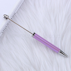 UV Plated Plastic Ball-Point Pen, Beadable Pen, for DIY Personalized Pen with Jewelry Beads, Orchid, 152x11mm(AJEW-C038-02D)