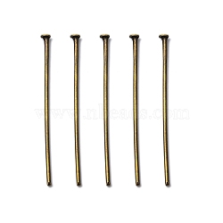 Iron Flat Head Pins, Cadmium Free & Nickel Free & Lead Free, Antique Bronze, 30x0.75~0.8mm, 20 Gauge, about 6730pcs/1000g, Head: 2mm(HPAB3.0cm-NF)