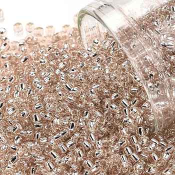 TOHO Round Seed Beads, Japanese Seed Beads, (31) Silver-Lined Translucent Rosaline, 11/0, 2.2mm, Hole: 0.8mm, about 5555pcs/50g