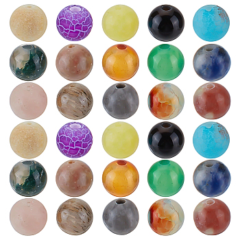 750Pcs 15 Styles Natural Mixed Germstone Beads, Round, Mixed Dyed and Undyed, 6~8mm, Hole: 1mm, 50pcs/style