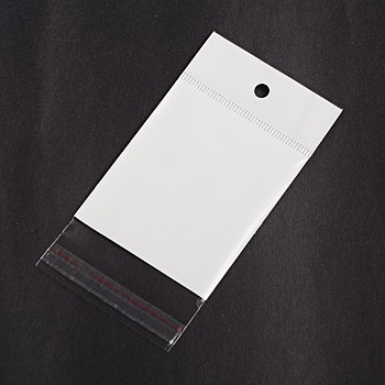 Rectangle Cellophane Bags, White, 12x6.1cm, Unilateral Thickness: 0.1mm, Inner Measure: 7.2x6.1cm, Hole: 6mm