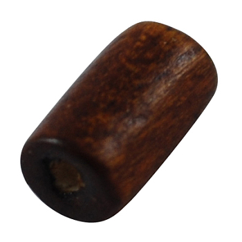 Natural Schima Wood Beads, Tube, Lead Free, Dyed, Coconut Brown, 6x4mm, Hole: 1.5mm, about 20000pcs/1000g