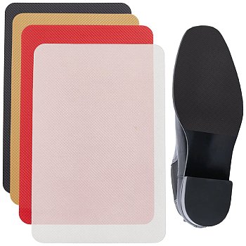 8Pcs Shoe Sole Repair, Silicone Sole Replacement, Self-adhesive Anti-Slip Shoe Bottom Pads, Rectangle, Mixed Color, 149x98x1mm, 2pcs/color