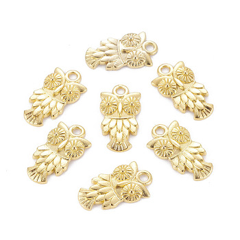 Tibetan Style Alloy Pendants, Halloween, Cadmium Free & Nickel Free & Lead Free, Owl, Golden Color, Size: about 20mm long, 11mm wide, 3mm thick, hole: 2mm