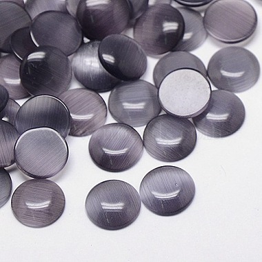 16mm Gray Half Round Glass Cabochons