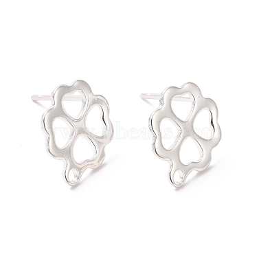 925 Sterling Silver Plated Clover 201 Stainless Steel Stud Earring Findings