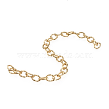 3.28 Feet Brass Textured Cable Chains(X-CHC-K010-02G)-2