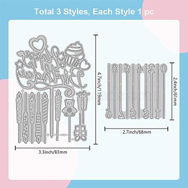 Plantillas de troqueles de corte de acero al carbono con tema de adorno para tarta de cumpleaños(DIY-WH0309-1509)-6