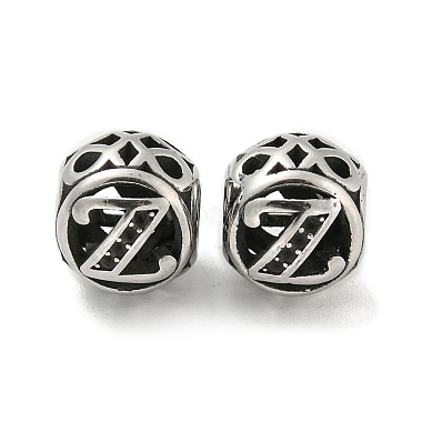 Antique Silver Letter Z 316 Surgical Stainless Steel European Beads
